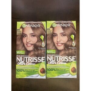 2x GARNIER NUTRISSE Ultra Nourishing Hair MEDIUM EXTRA ASH BLONDE #811 - NEW